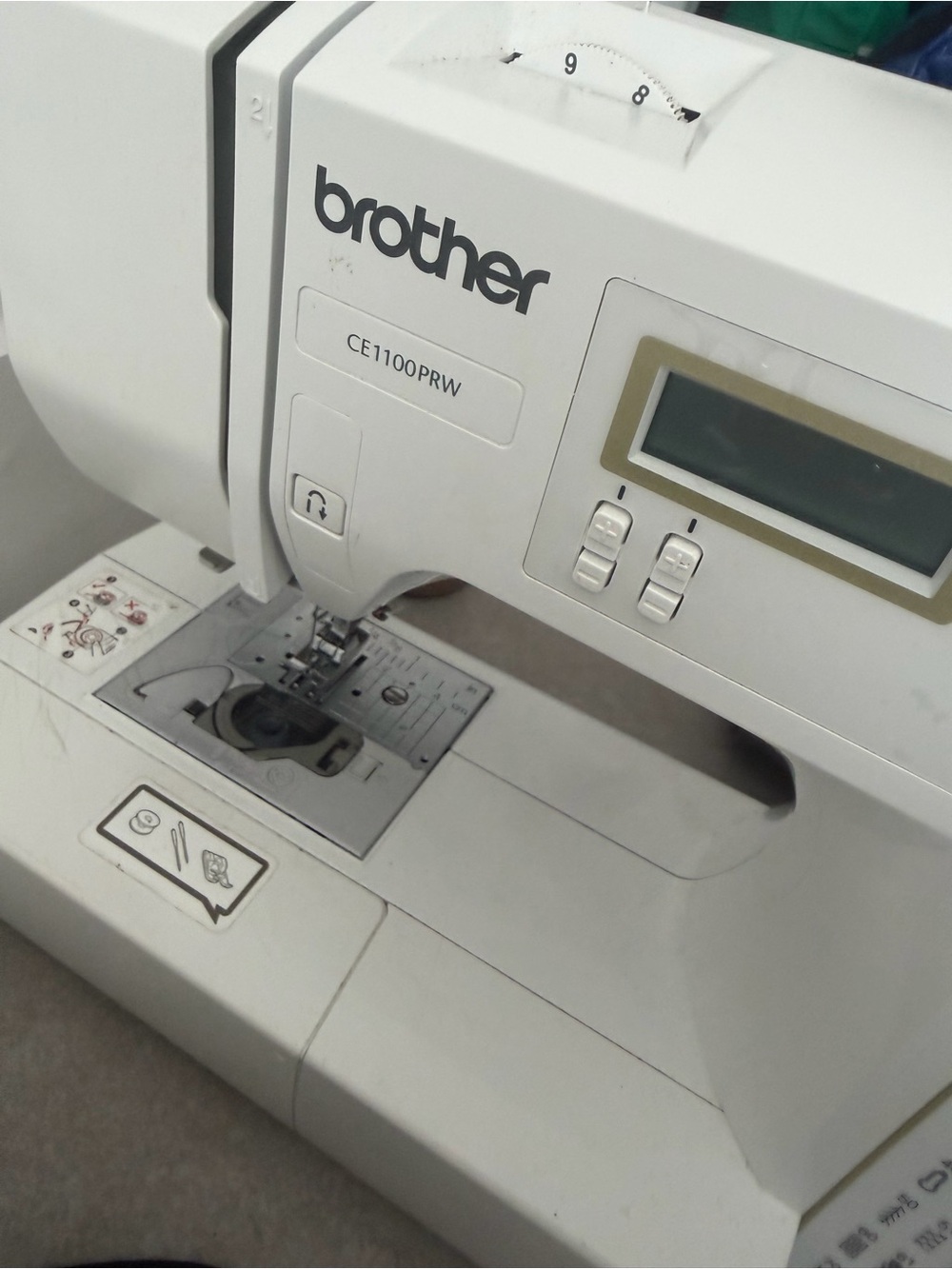 Brother White Sewing Machine with LCD Display